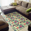 Tropical Elephant Print Floor Mat-grizzshop