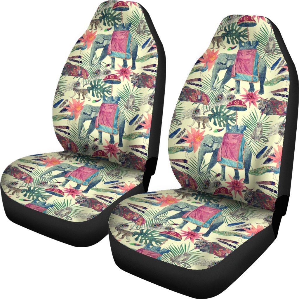 Tropical Elephant Print Universal Fit Car Seat Cover-grizzshop