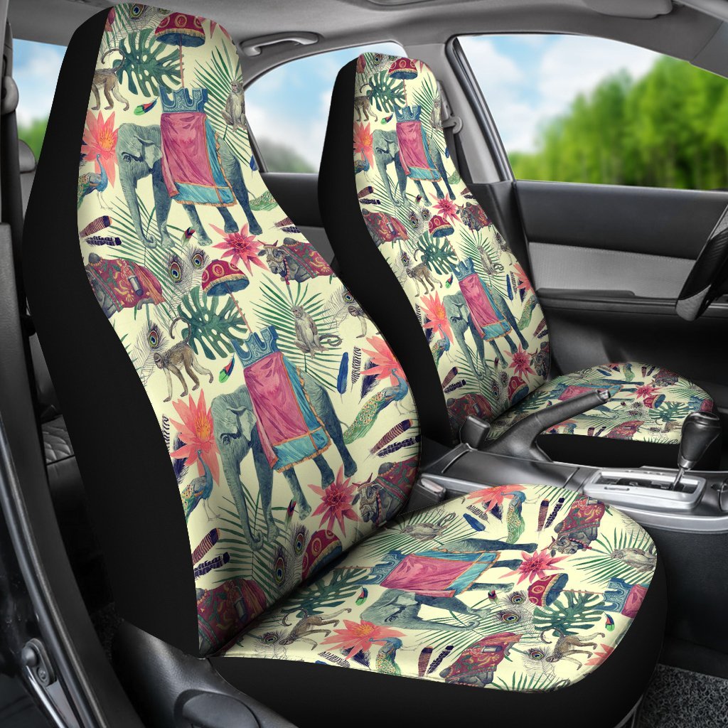 Tropical Elephant Print Universal Fit Car Seat Cover-grizzshop