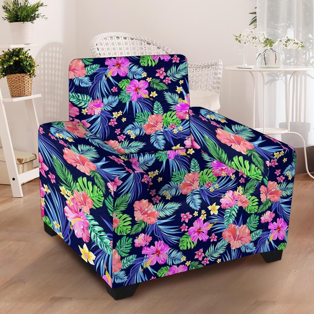 Tropical Exotic Flowers Hibiscus Hawaiian Print Armchair Cover-grizzshop