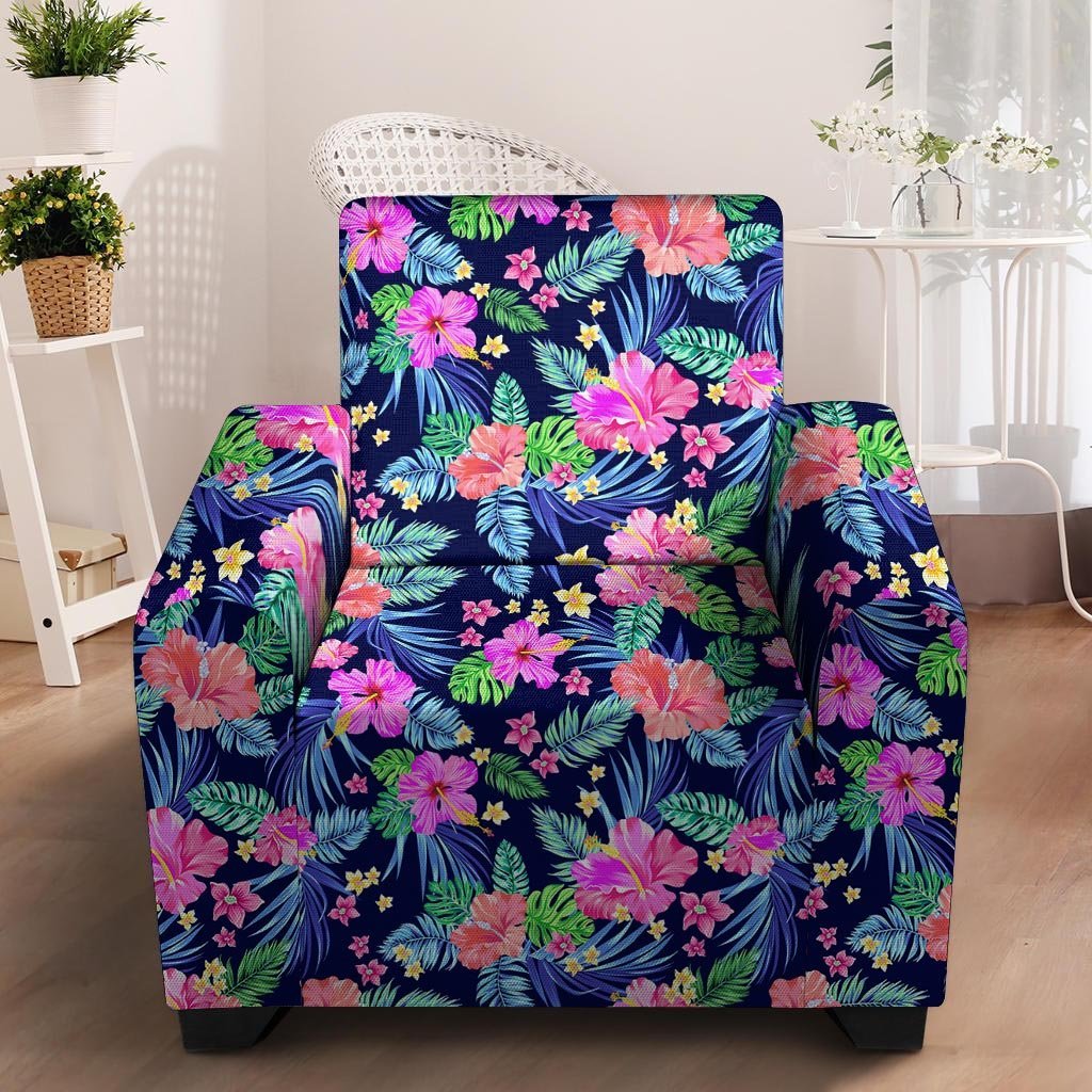 Tropical Exotic Flowers Hibiscus Hawaiian Print Armchair Cover-grizzshop