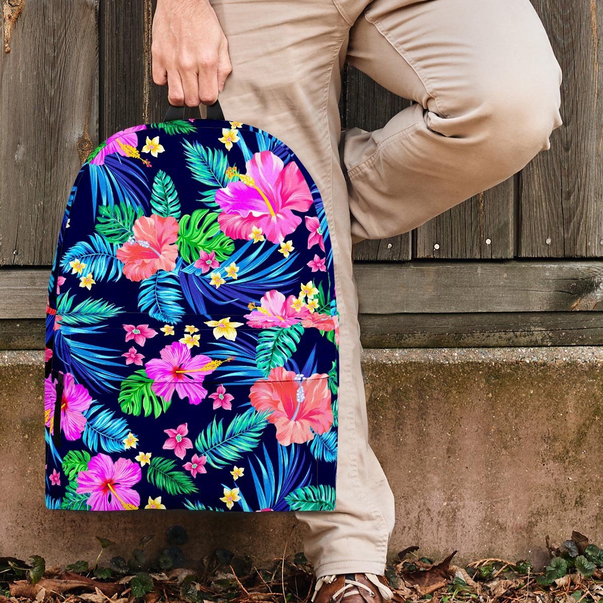 Tropical Exotic Flowers Hibiscus Hawaiian Print Backpack-grizzshop