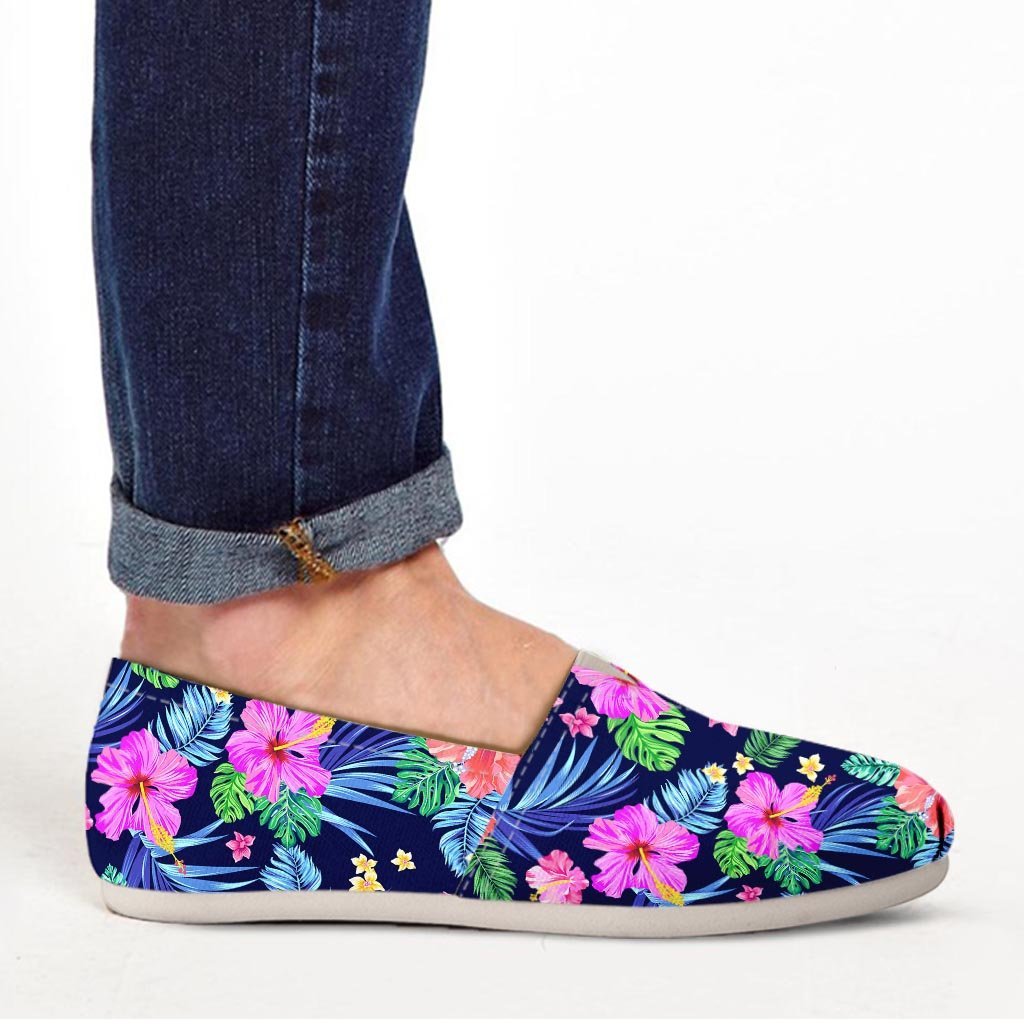Tropical Exotic Flowers Hibiscus Hawaiian Print Canvas Shoes-grizzshop