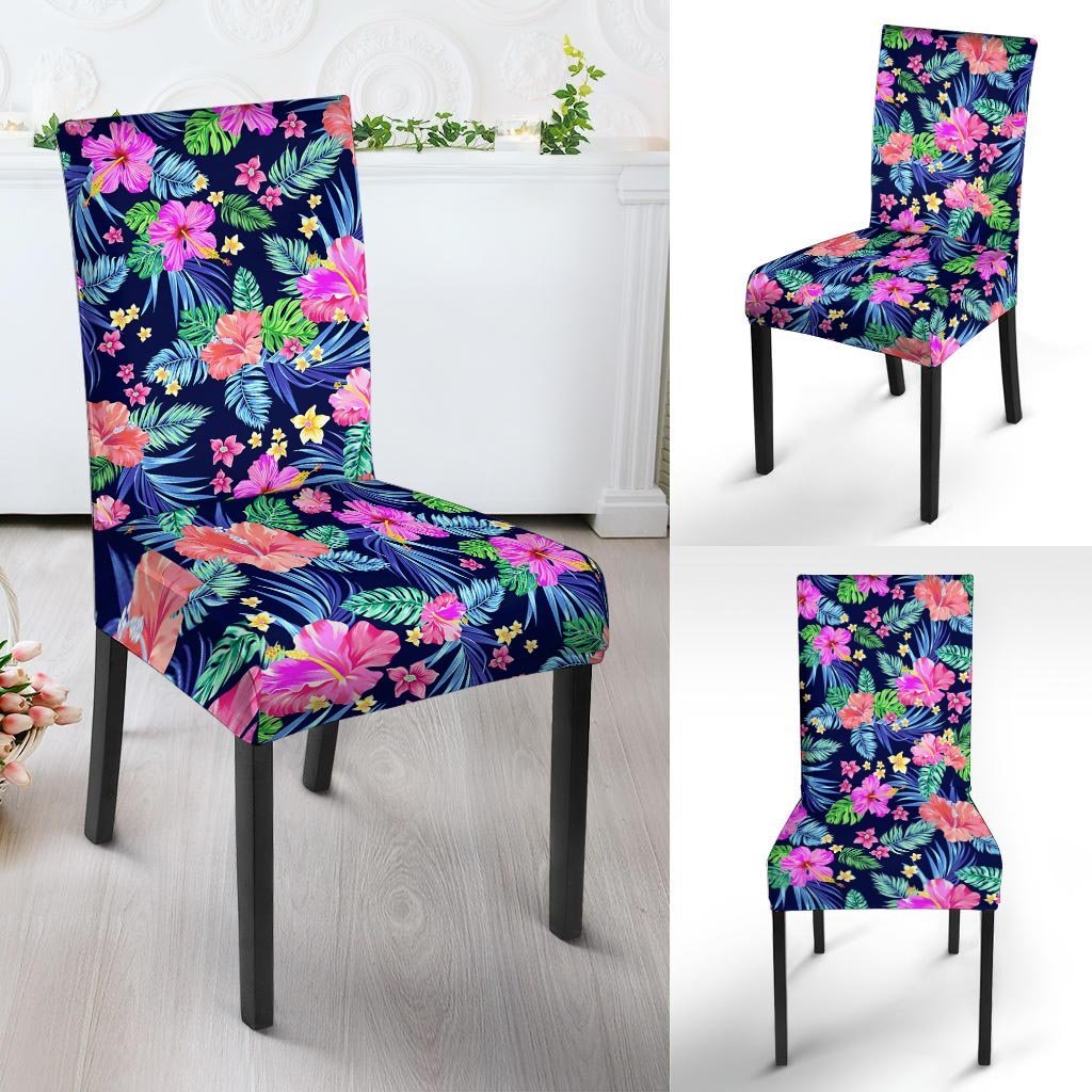 Tropical Exotic Flowers Hibiscus Hawaiian Print Chair Cover-grizzshop