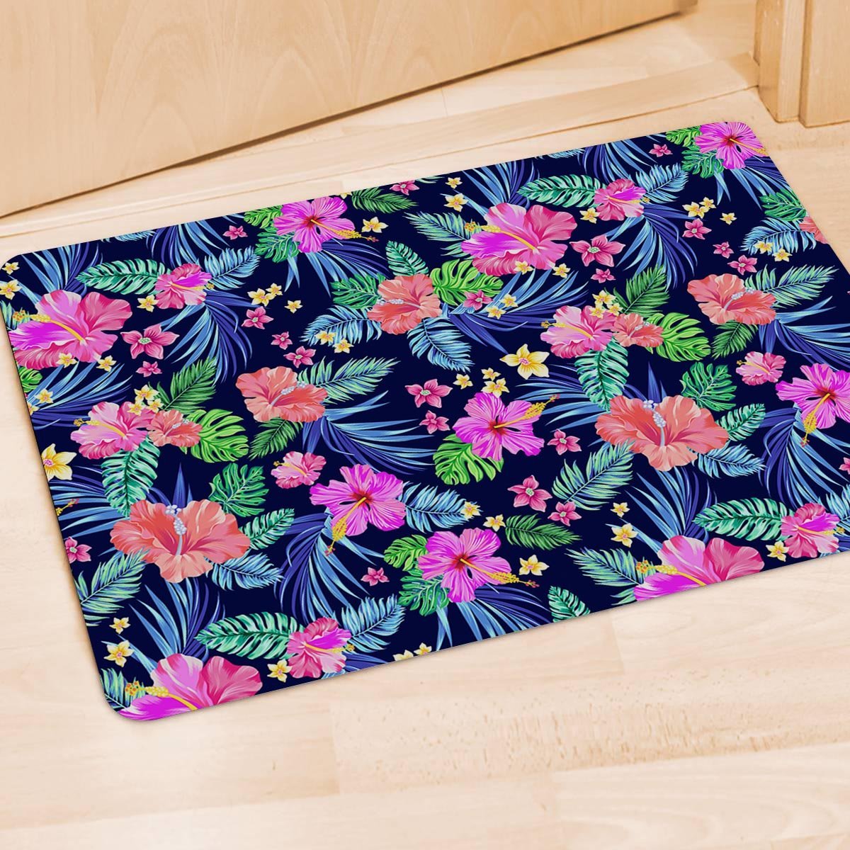 Tropical Exotic Flowers Hibiscus Hawaiian Print Door Mat-grizzshop