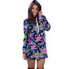 Tropical Exotic Flowers Hibiscus Hawaiian Print Hoodie Dress-grizzshop