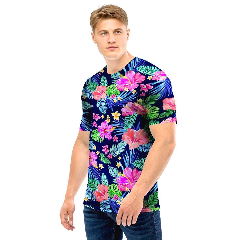 Tropical Exotic Flowers Hibiscus Hawaiian Print Men T Shirt-grizzshop