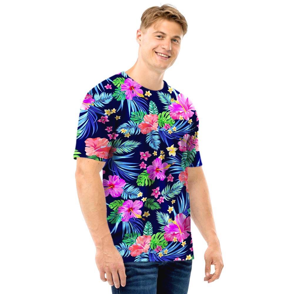 Tropical Exotic Flowers Hibiscus Hawaiian Print Men T Shirt-grizzshop