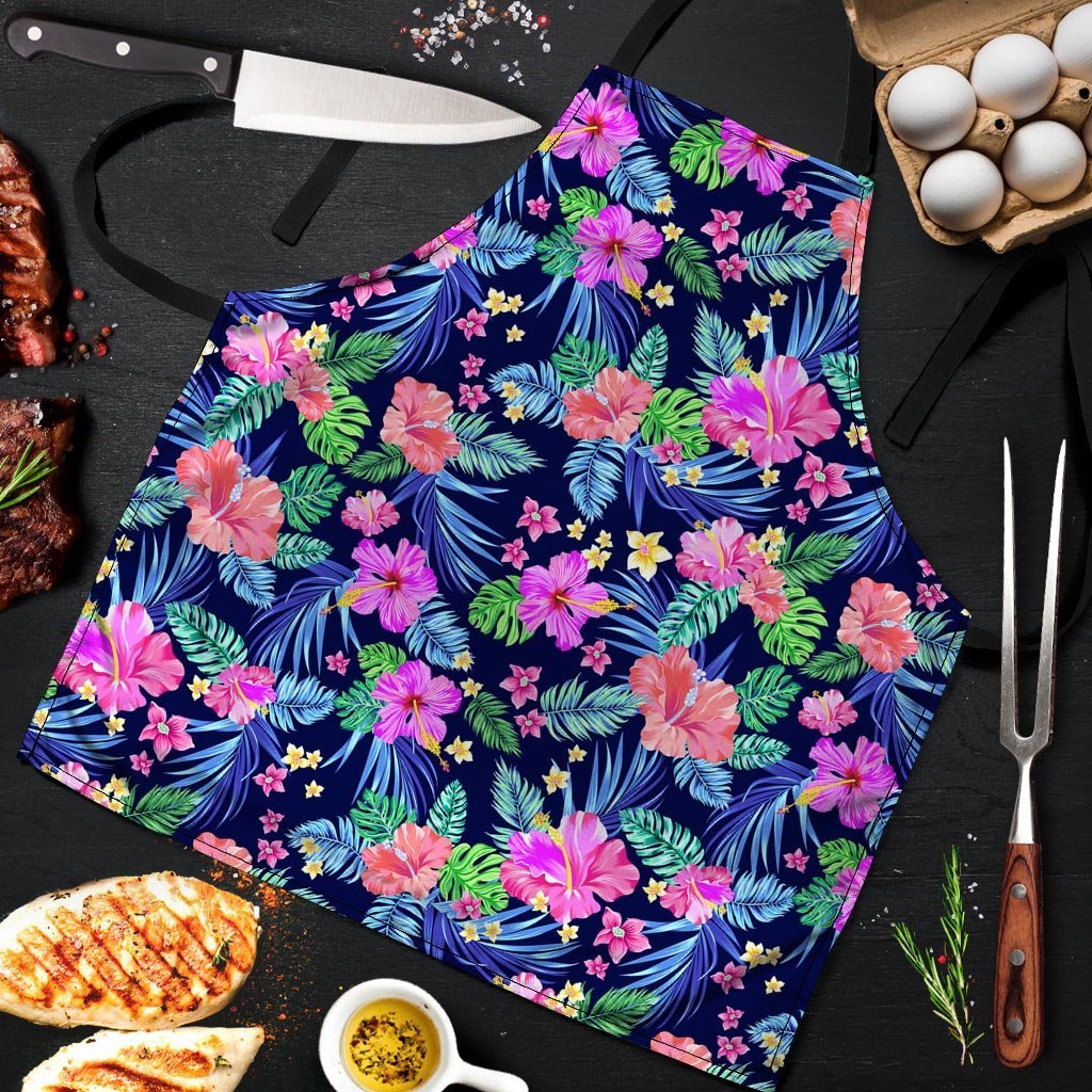 Tropical Exotic Flowers Hibiscus Hawaiian Print Men's Apron-grizzshop