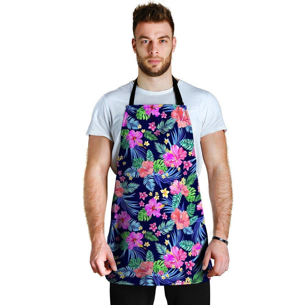 Tropical Exotic Flowers Hibiscus Hawaiian Print Men's Apron-grizzshop