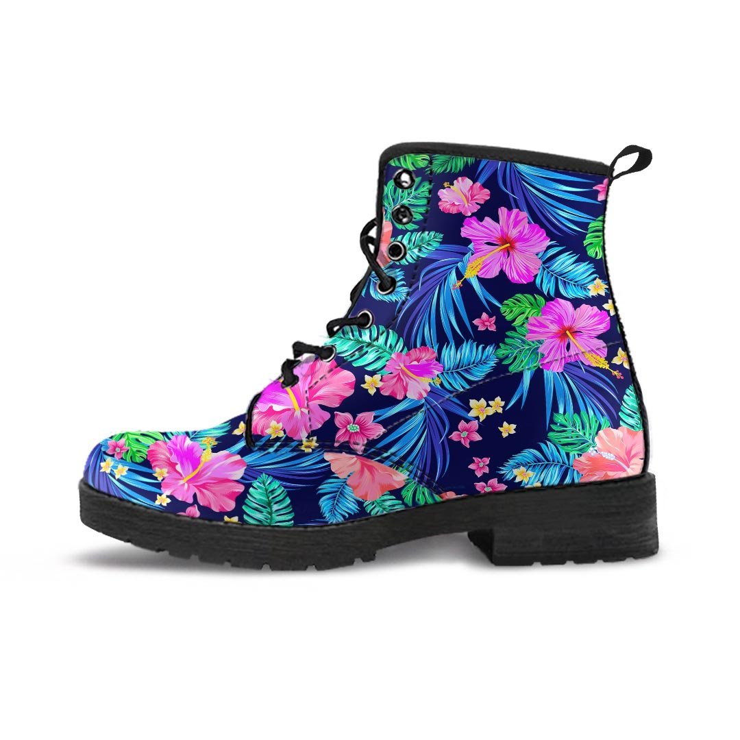 Tropical Exotic Flowers Hibiscus Hawaiian Print Men's Boots-grizzshop