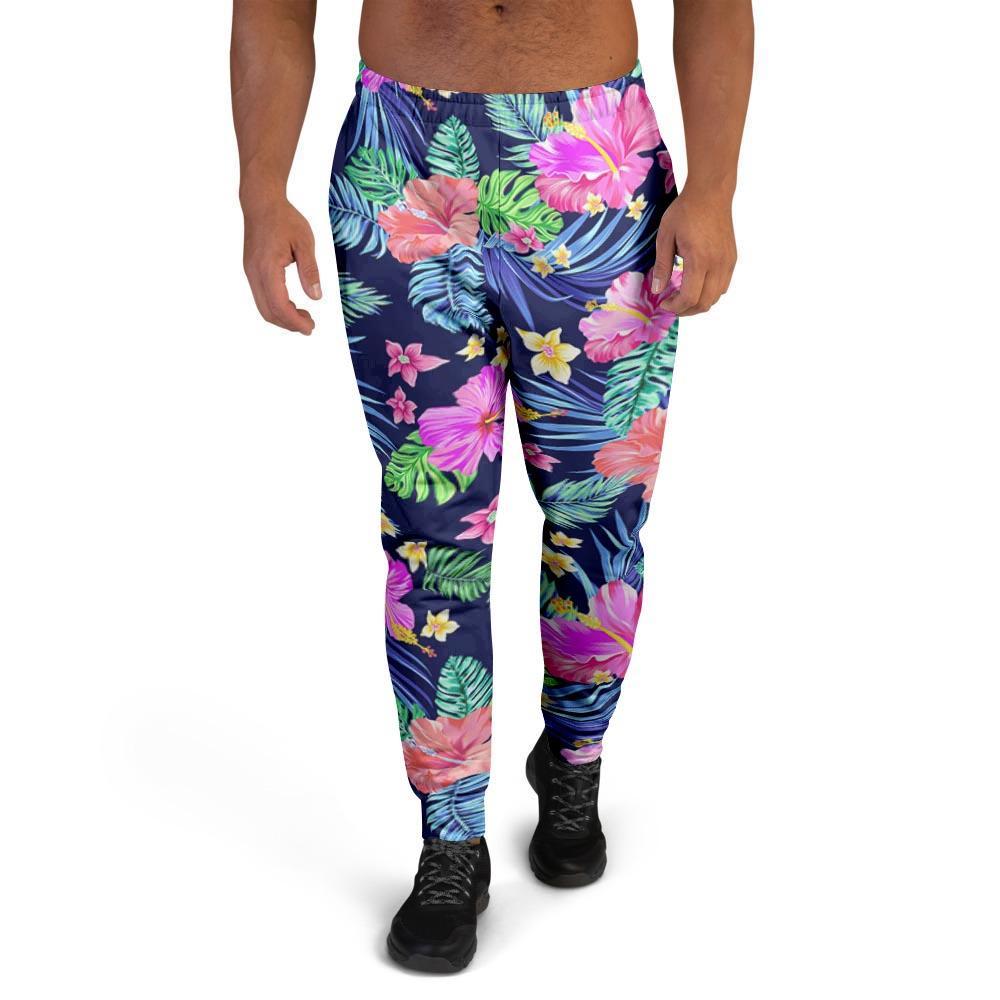 Tropical Exotic Flowers Hibiscus Hawaiian Print Men's Joggers-grizzshop