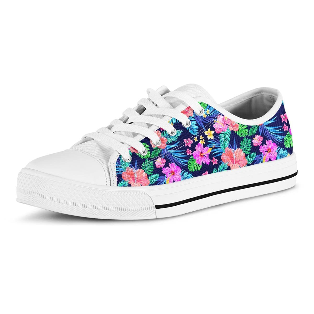 Tropical Exotic Flowers Hibiscus Hawaiian Print Men's Low Top Shoes-grizzshop