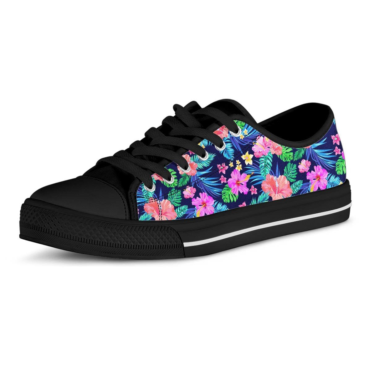 Tropical Exotic Flowers Hibiscus Hawaiian Print Men's Low Top Shoes-grizzshop
