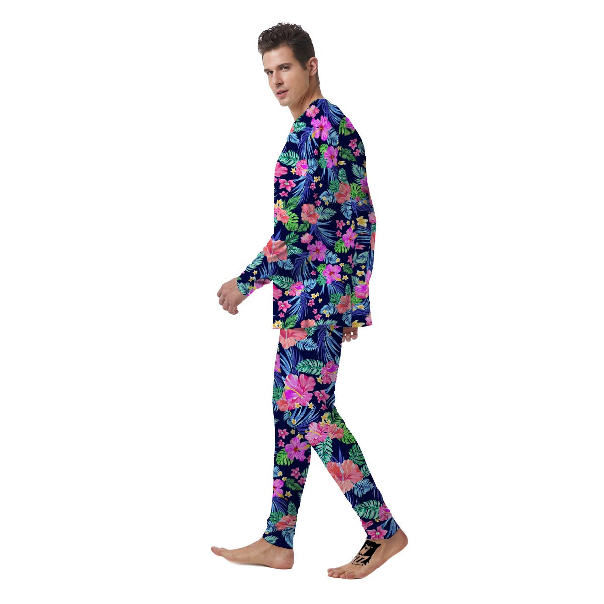 Tropical Exotic Flowers Hibiscus Hawaiian Print Men's Pajamas-grizzshop