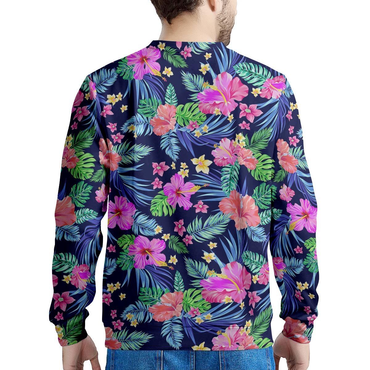 Tropical Exotic Flowers Hibiscus Hawaiian Print Men's Sweatshirt-grizzshop