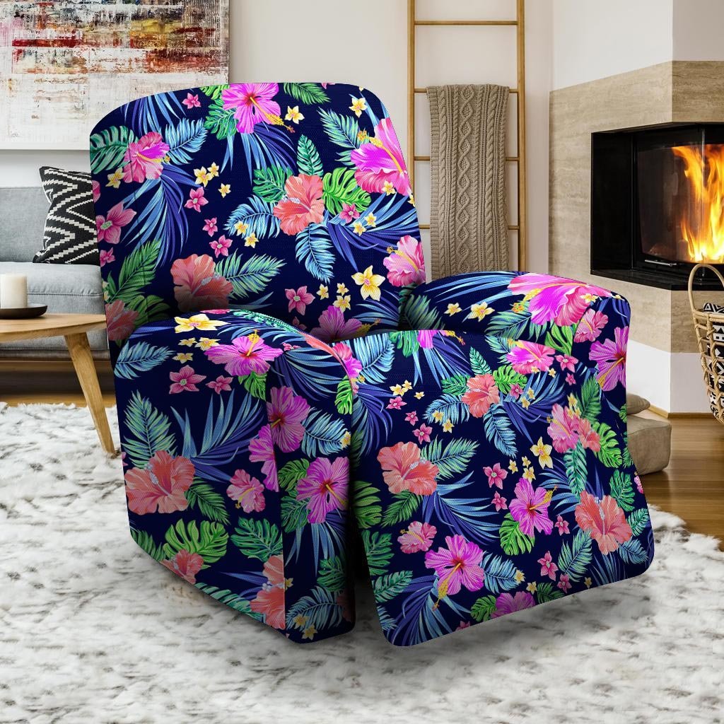 Tropical Exotic Flowers Hibiscus Hawaiian Print Recliner Cover-grizzshop