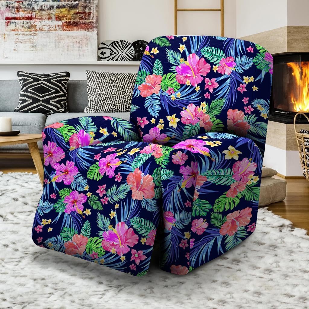 Tropical Exotic Flowers Hibiscus Hawaiian Print Recliner Cover-grizzshop