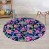 Tropical Exotic Flowers Hibiscus Hawaiian Print Round Rug-grizzshop