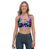 Tropical Exotic Flowers Hibiscus Hawaiian Print Sports Bra-grizzshop