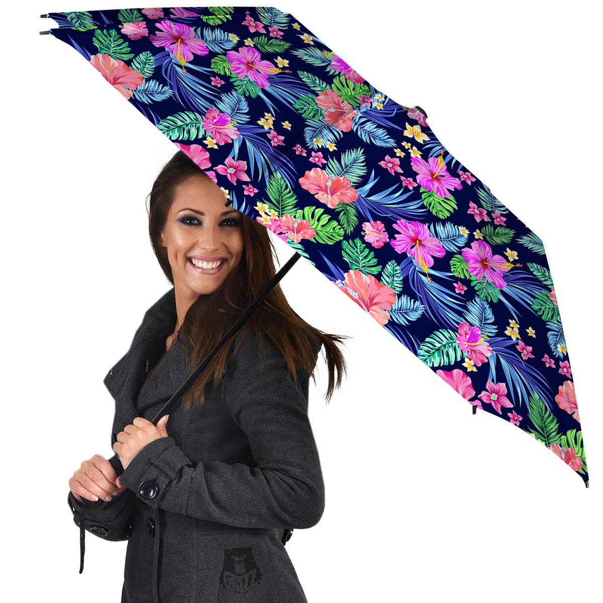 Tropical Exotic Flowers Hibiscus Hawaiian Print Umbrella-grizzshop