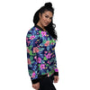 Tropical Exotic Flowers Hibiscus Hawaiian Print Women's Bomber Jacket-grizzshop