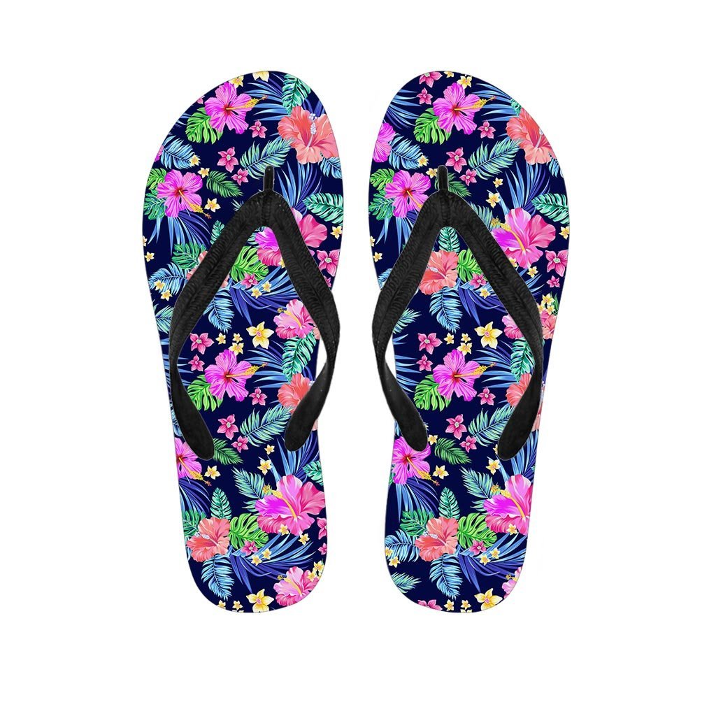Tropical Exotic Flowers Hibiscus Hawaiian Print Women's Flip Flops-grizzshop