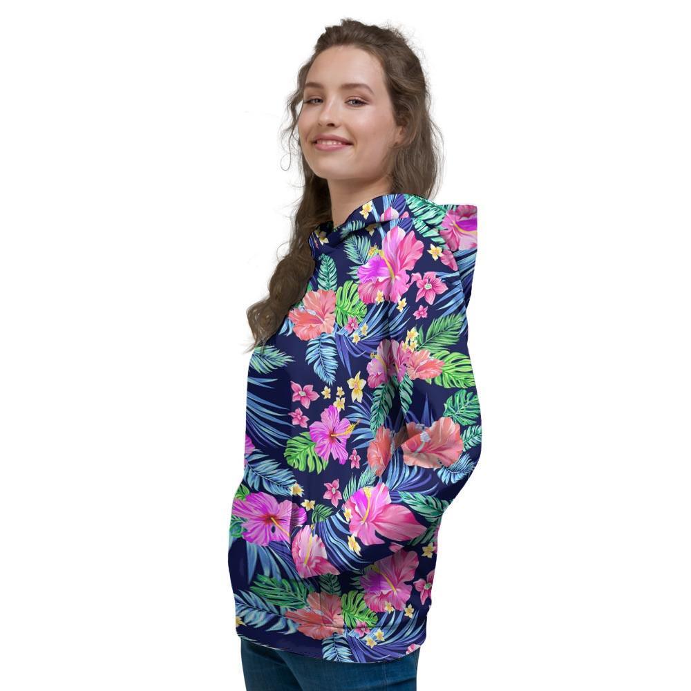 Tropical Exotic Flowers Hibiscus Hawaiian Print Women's Hoodie-grizzshop