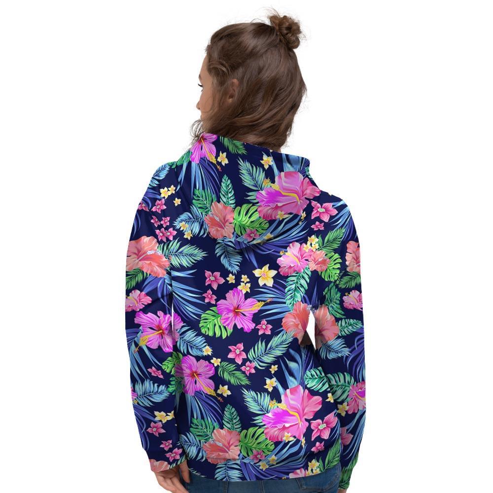 Tropical Exotic Flowers Hibiscus Hawaiian Print Women's Hoodie-grizzshop