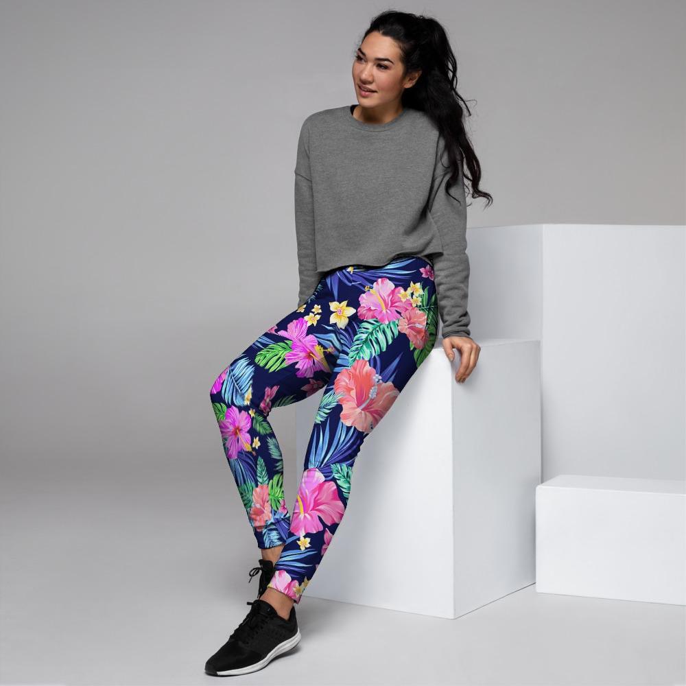 Tropical Exotic Flowers Hibiscus Hawaiian Print Women's Joggers-grizzshop