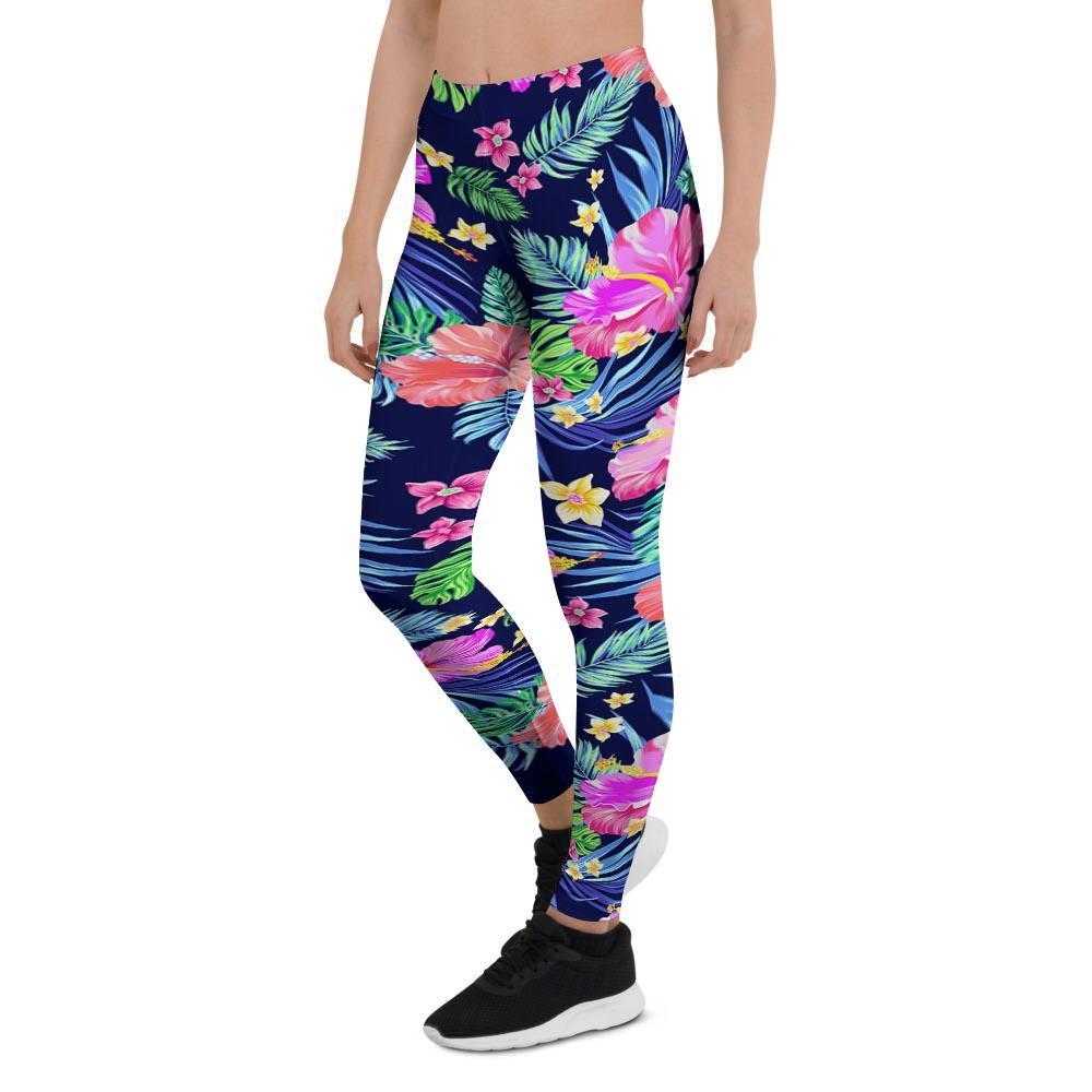 Tropical Exotic Flowers Hibiscus Hawaiian Print Women's Leggings-grizzshop