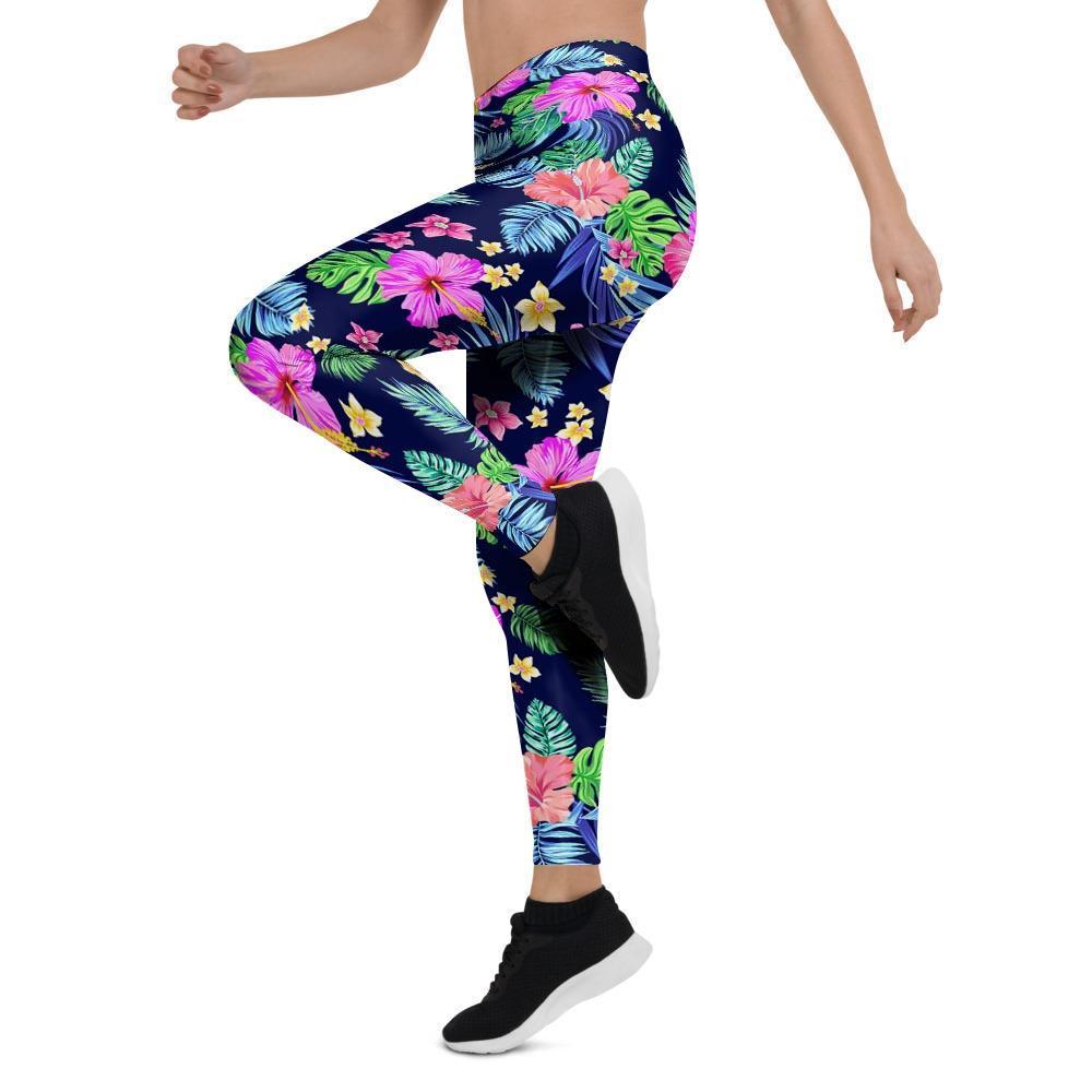 Tropical Exotic Flowers Hibiscus Hawaiian Print Women's Leggings-grizzshop