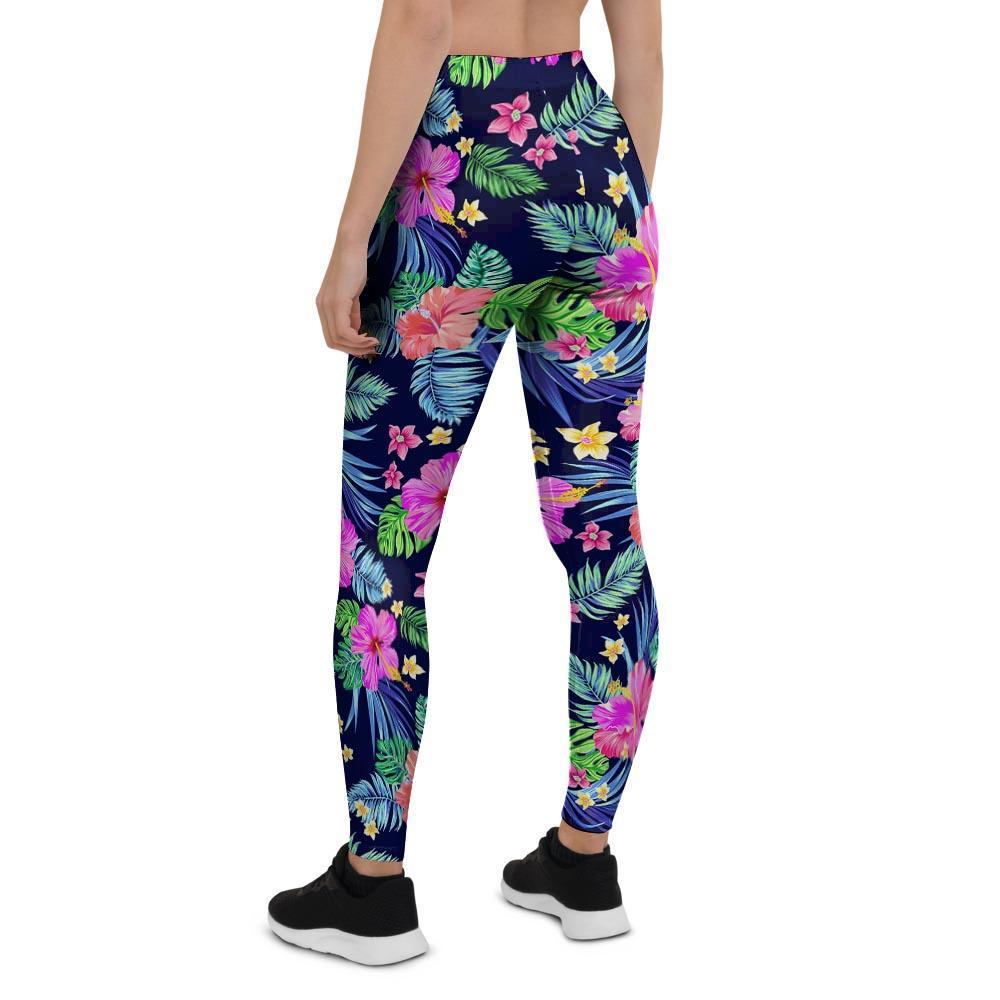 Tropical Exotic Flowers Hibiscus Hawaiian Print Women's Leggings-grizzshop