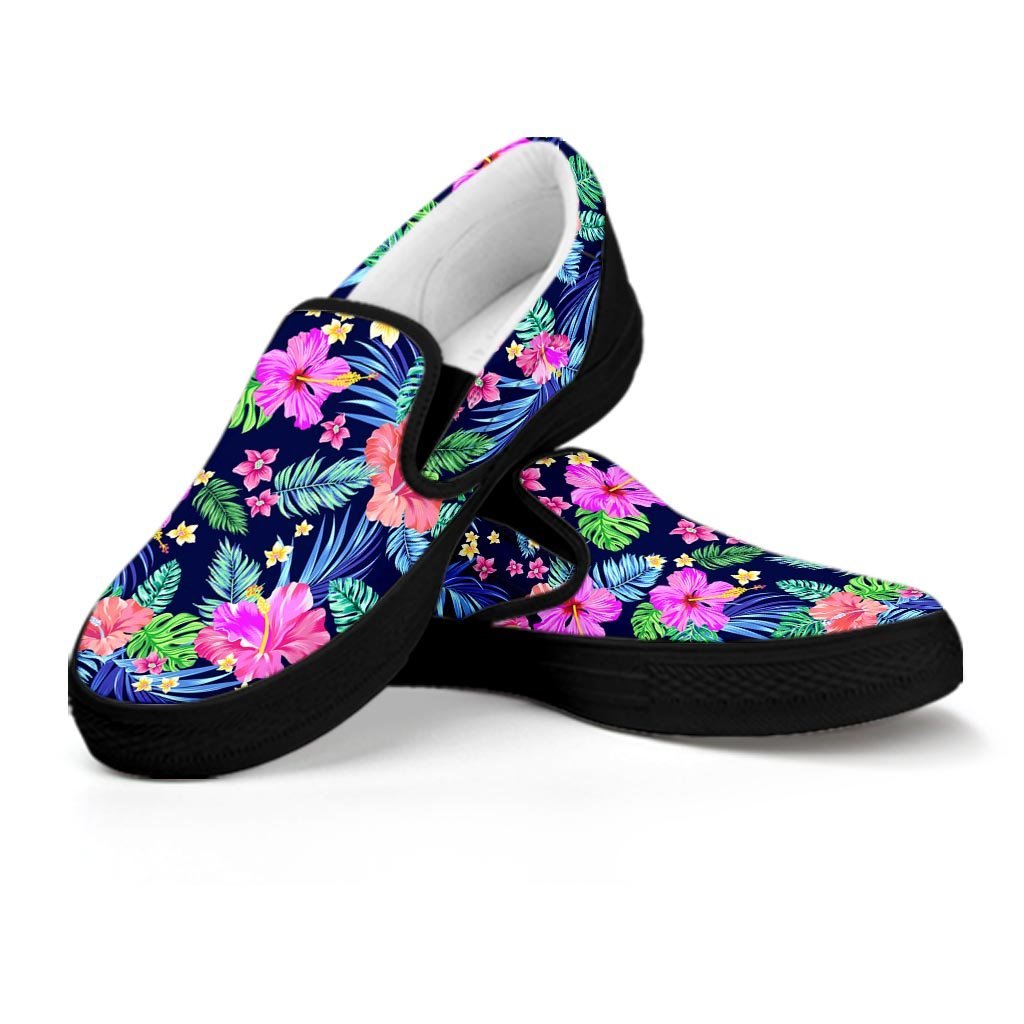 Tropical Exotic Flowers Hibiscus Hawaiian Print Women's Slip On Sneakers-grizzshop