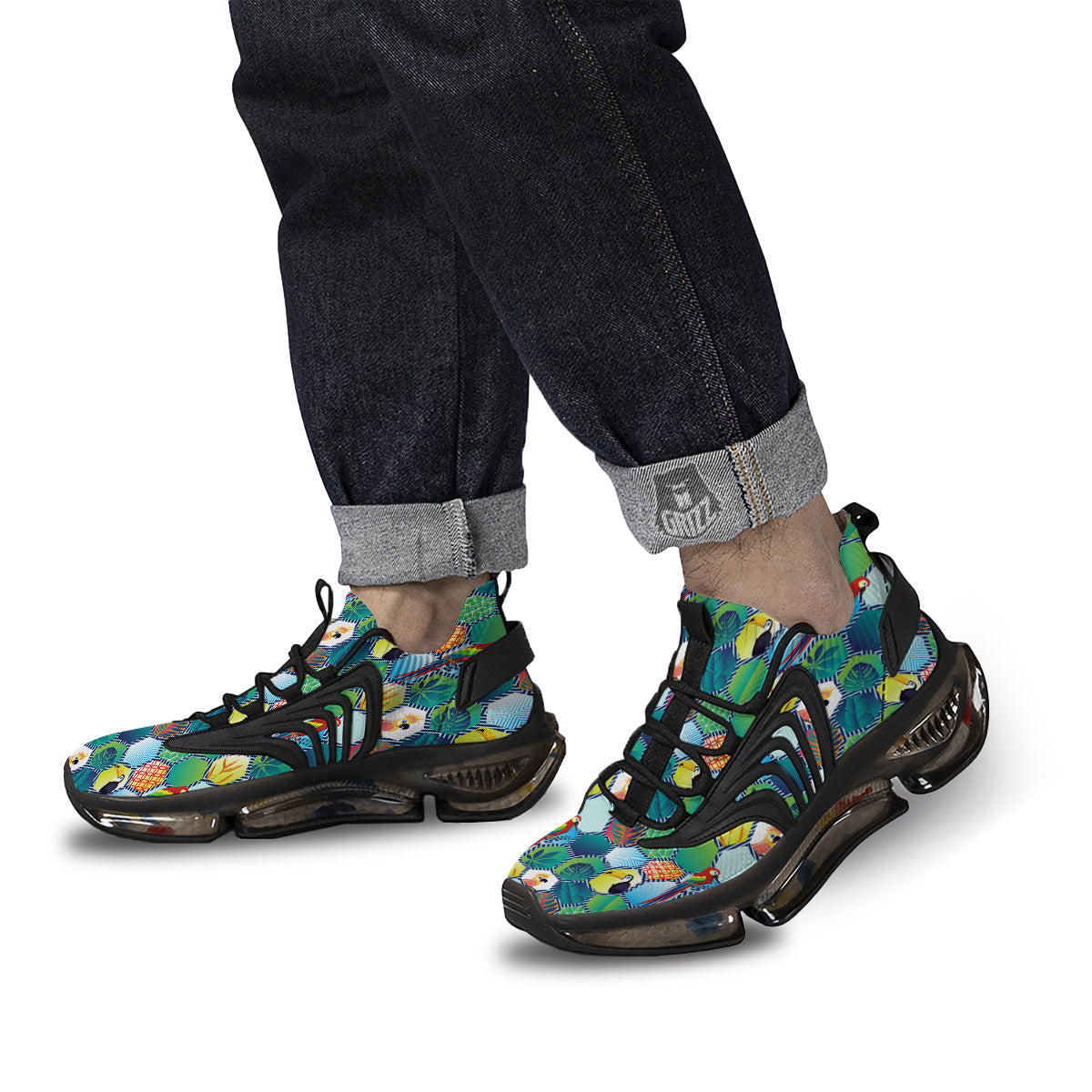 Tropical Exotic Hawaii Art Print Pattern Black Gym Shoes-grizzshop