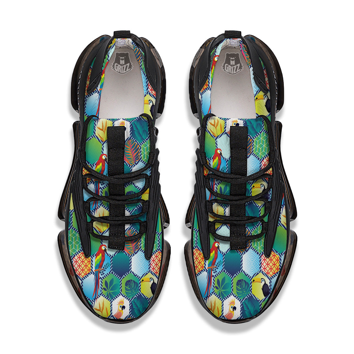 Tropical Exotic Hawaii Art Print Pattern Black Gym Shoes-grizzshop
