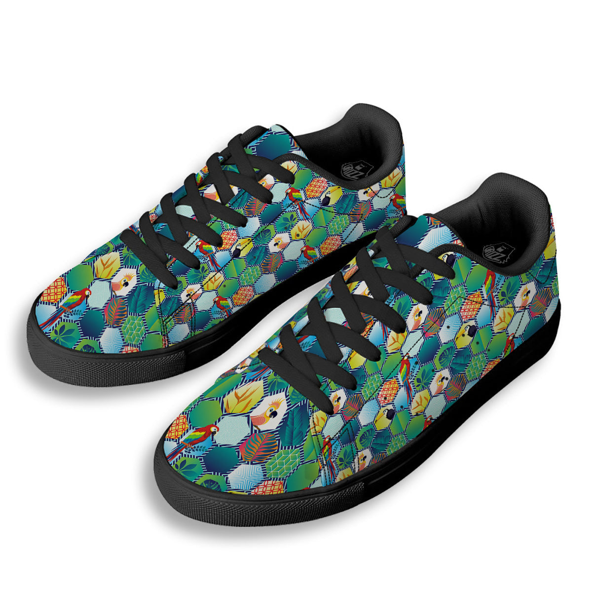 Tropical Exotic Hawaii Art Print Pattern Black Low Top Sneakers-grizzshop