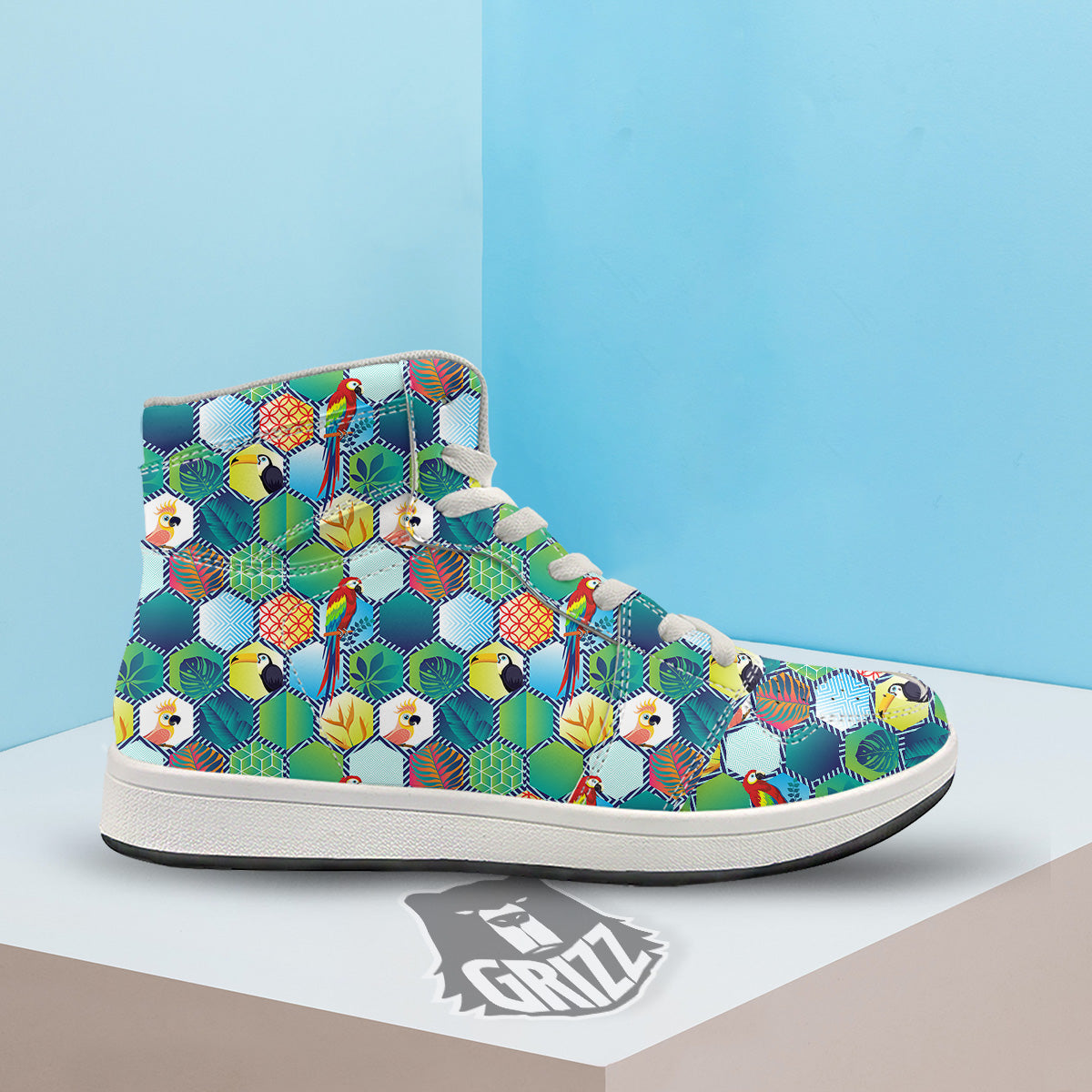 Tropical Exotic Hawaii Art Print Pattern High Top Sneakers-grizzshop