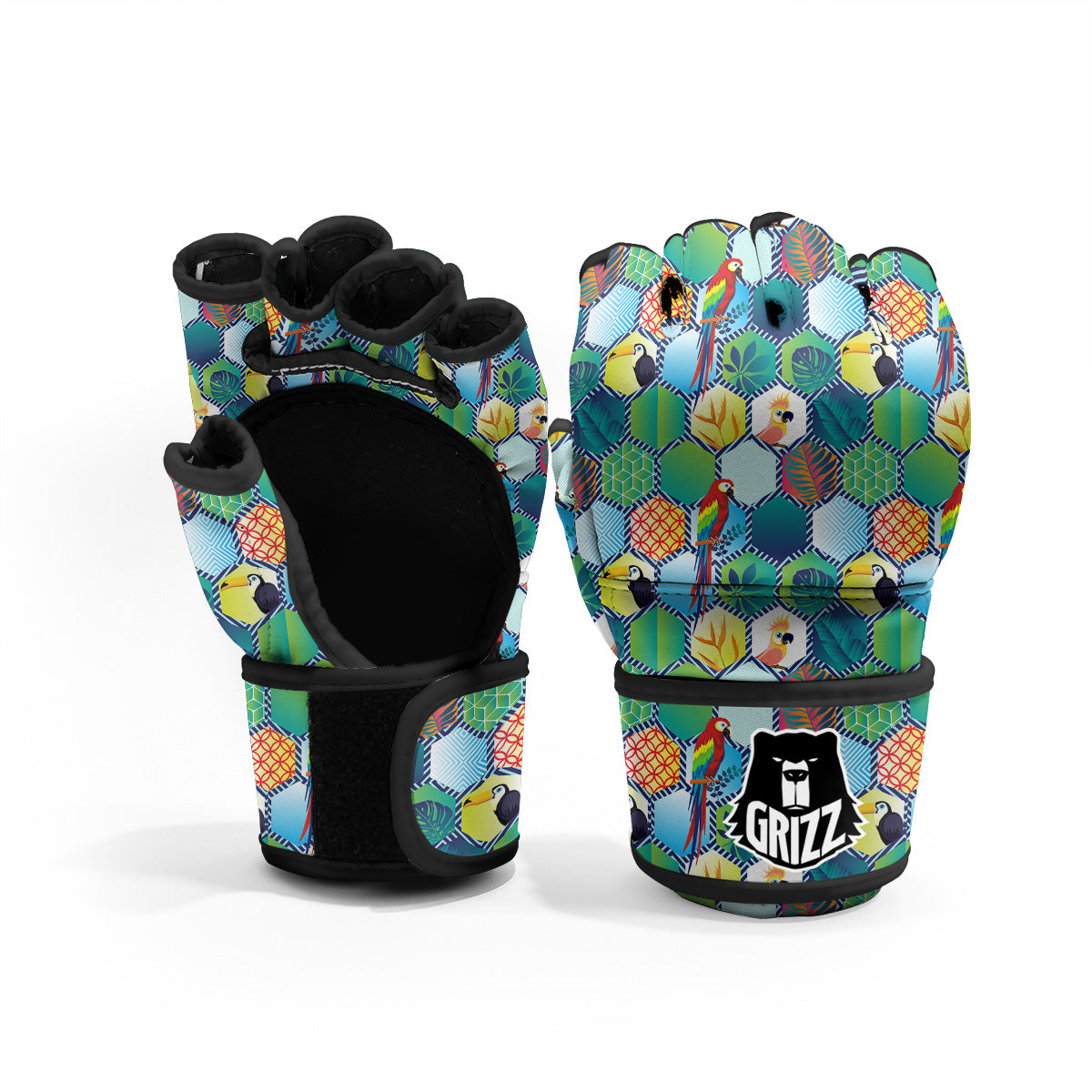 Tropical Exotic Hawaii Art Print Pattern MMA Gloves-grizzshop