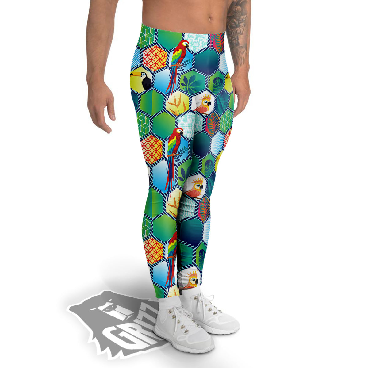 Tropical Exotic Hawaii Art Print Pattern Men's Leggings-grizzshop