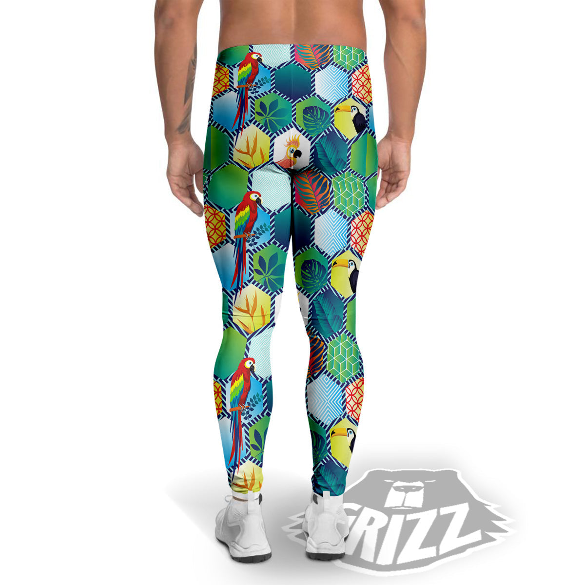 Tropical Exotic Hawaii Art Print Pattern Men's Leggings-grizzshop