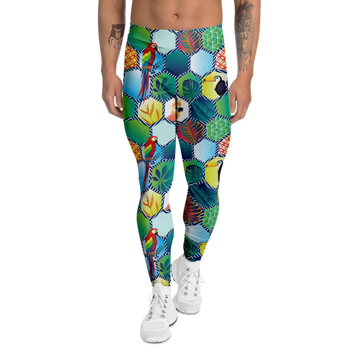 Tropical Exotic Hawaii Art Print Pattern Men's Leggings-grizzshop