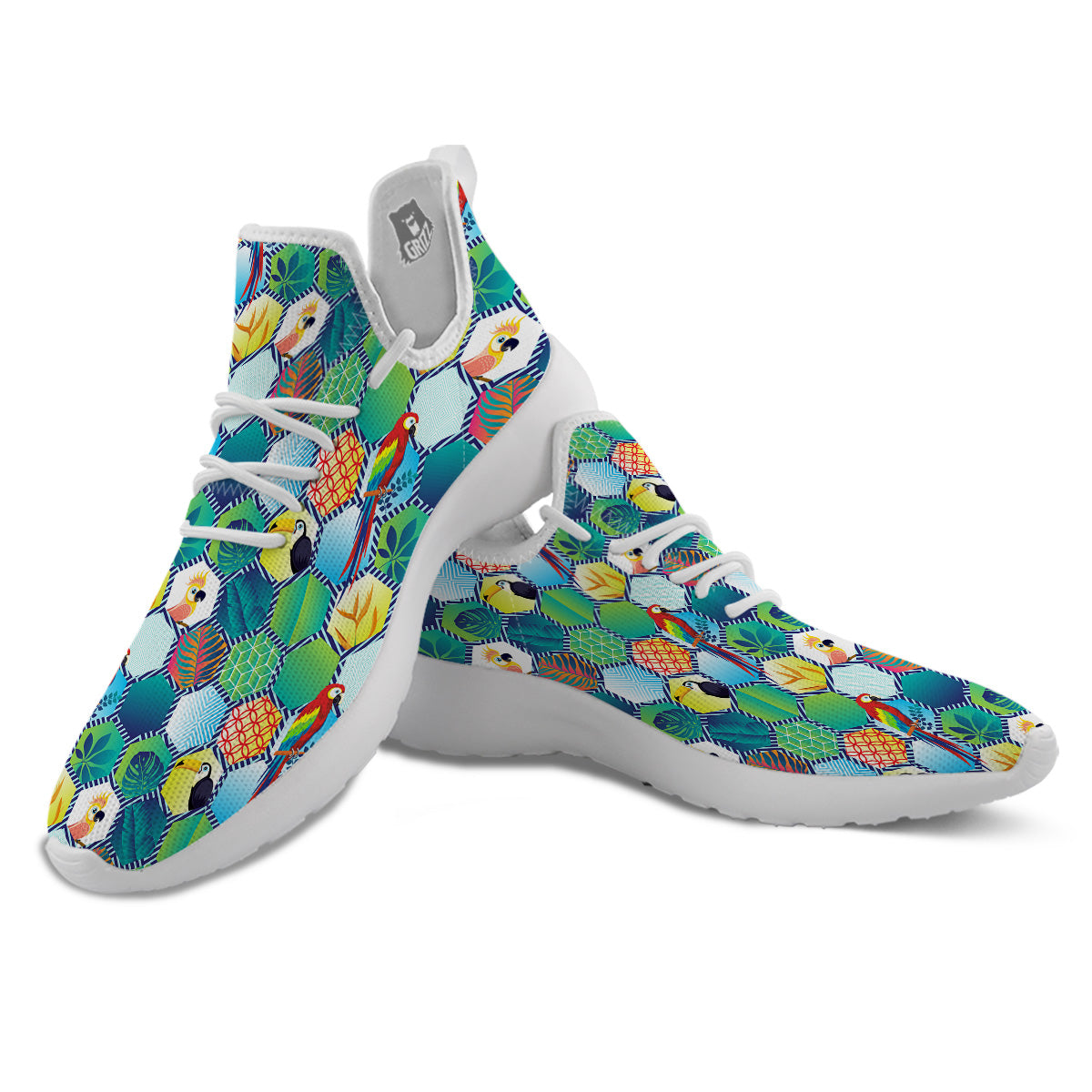 Tropical Exotic Hawaii Art Print Pattern White Athletic Shoes-grizzshop