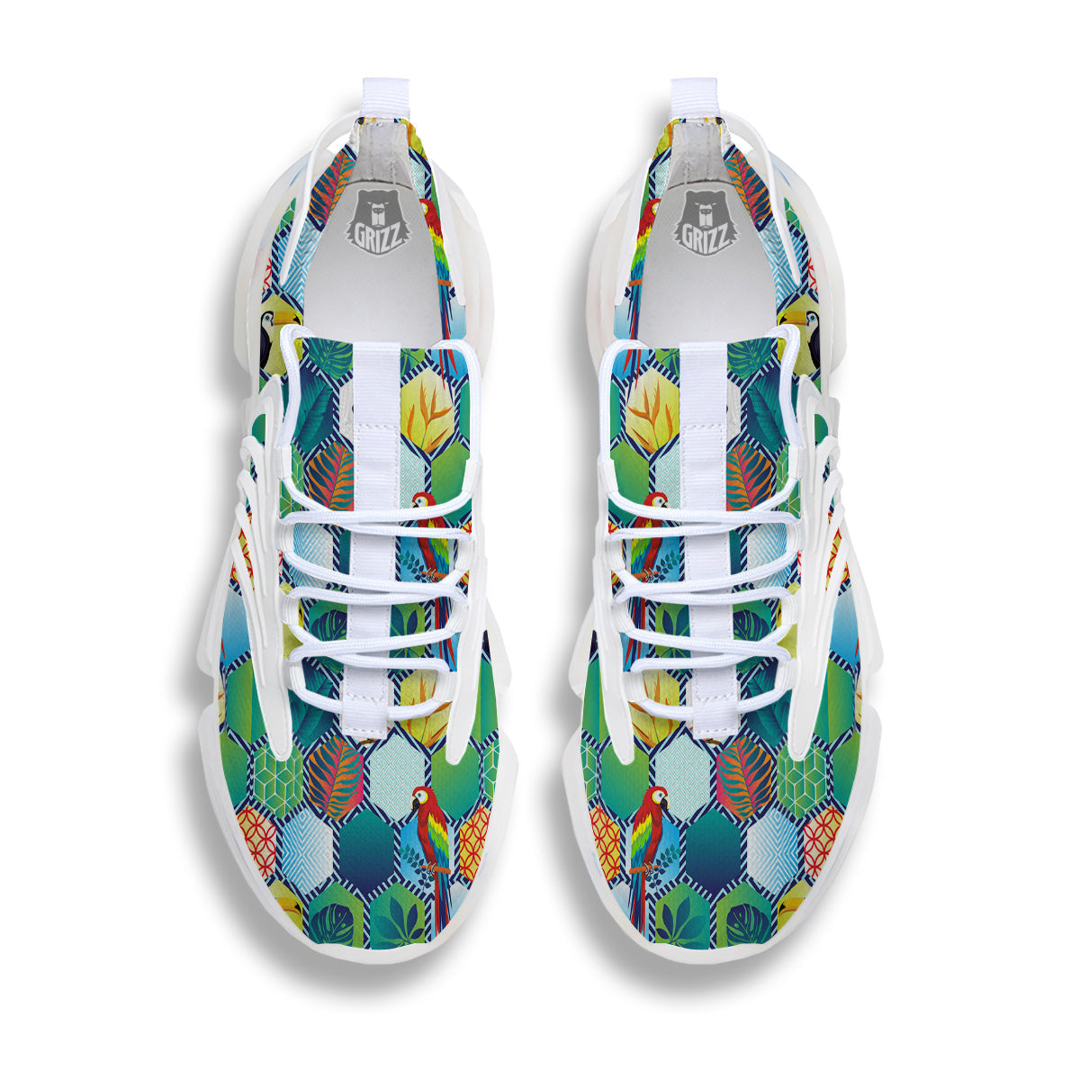 Tropical Exotic Hawaii Art Print Pattern White Gym Shoes-grizzshop
