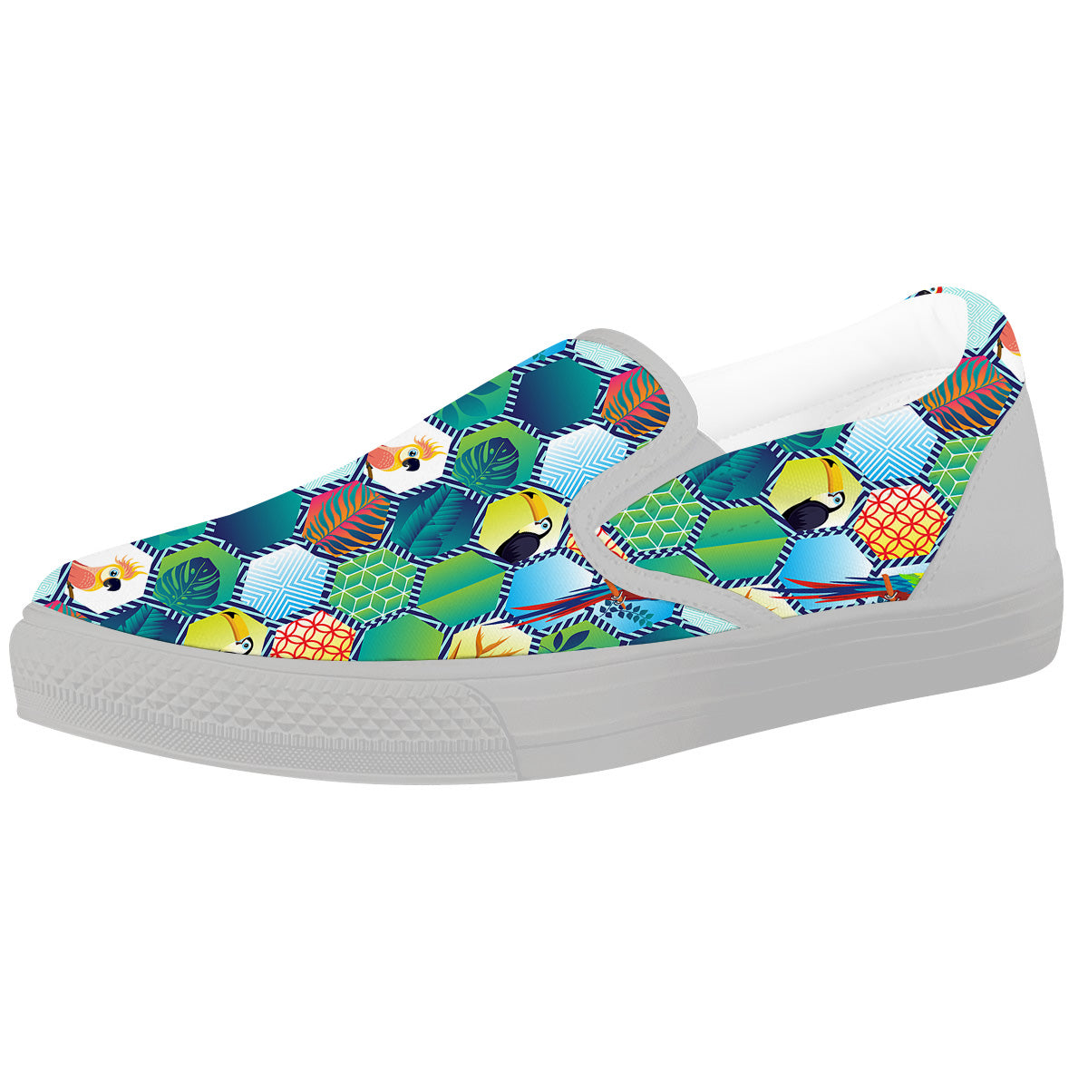 Tropical Exotic Hawaii Art Print Pattern White Slip On Shoes-grizzshop
