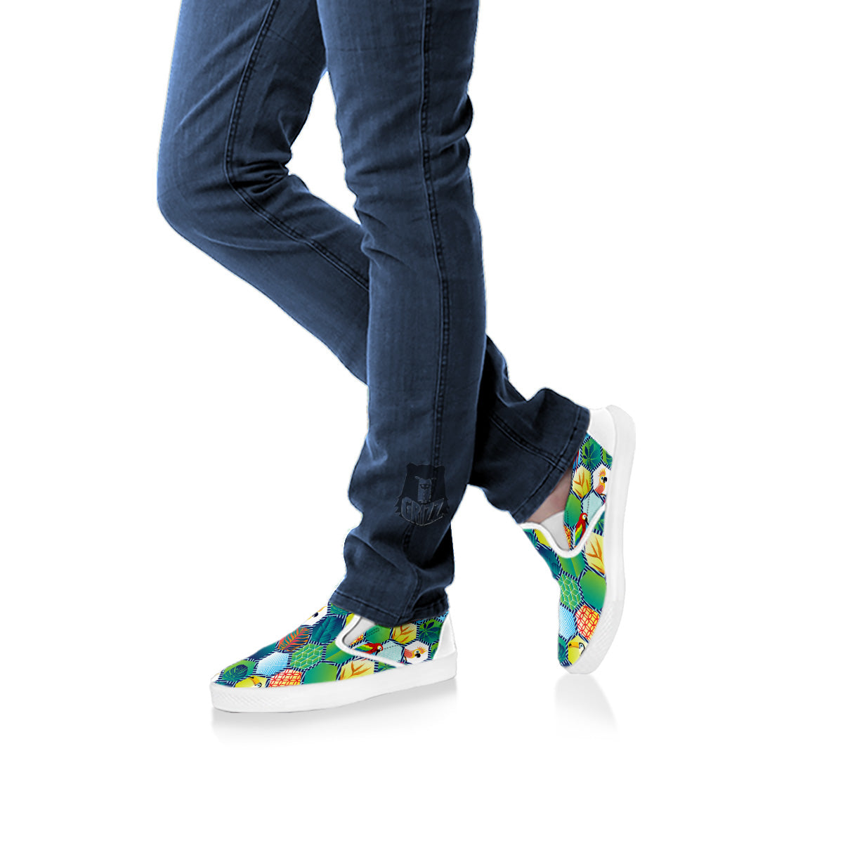 Tropical Exotic Hawaii Art Print Pattern White Slip On Shoes-grizzshop