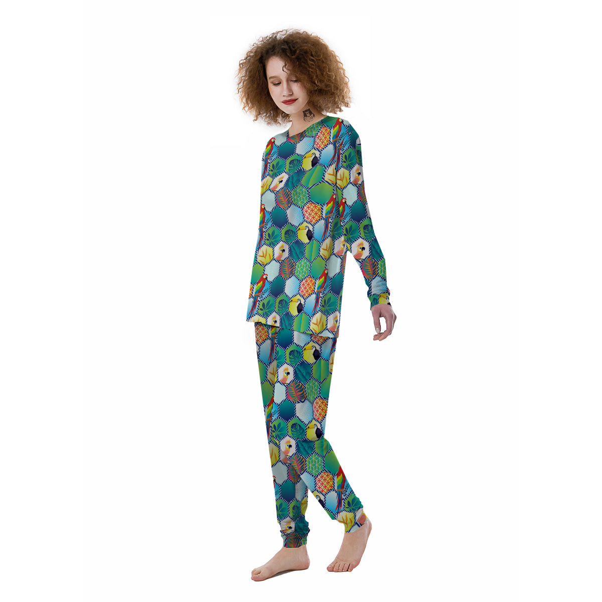 Tropical Exotic Hawaii Art Print Pattern Women's Pajamas-grizzshop
