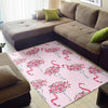 Tropical Flamingo Hawaiian Floral Pattern Print Floor Mat-grizzshop