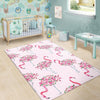 Tropical Flamingo Hawaiian Floral Pattern Print Floor Mat-grizzshop