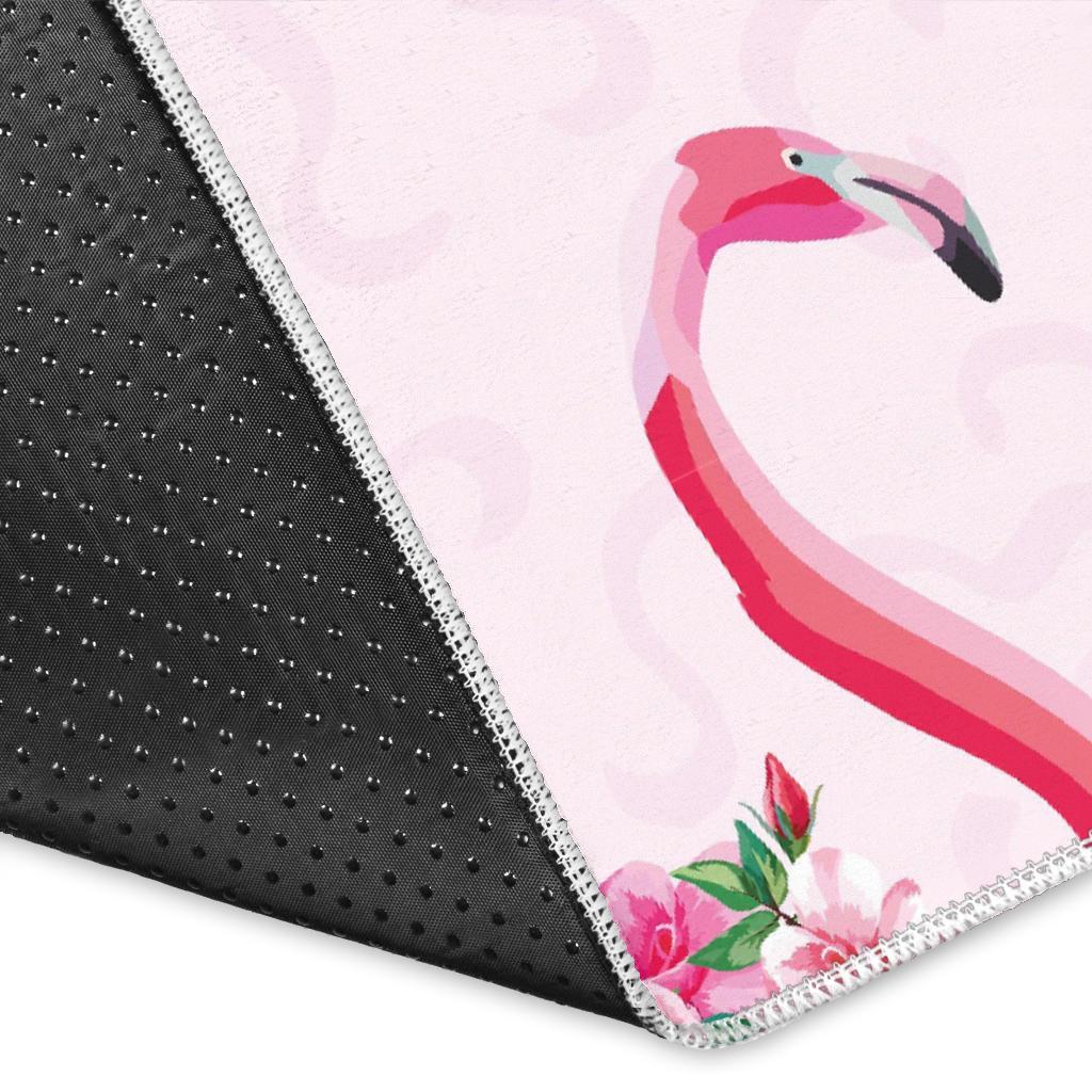 Tropical Flamingo Hawaiian Floral Pattern Print Floor Mat-grizzshop